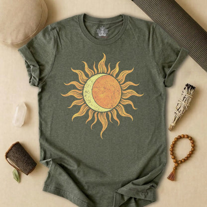 Celestial Balance Sun & Moon Boho Tee
