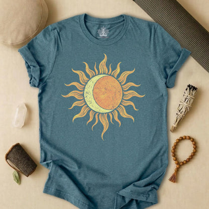 Celestial Balance Sun & Moon Boho Tee
