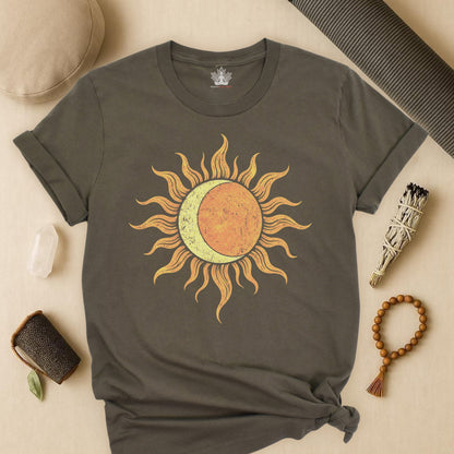 Celestial Balance Sun & Moon Boho Tee