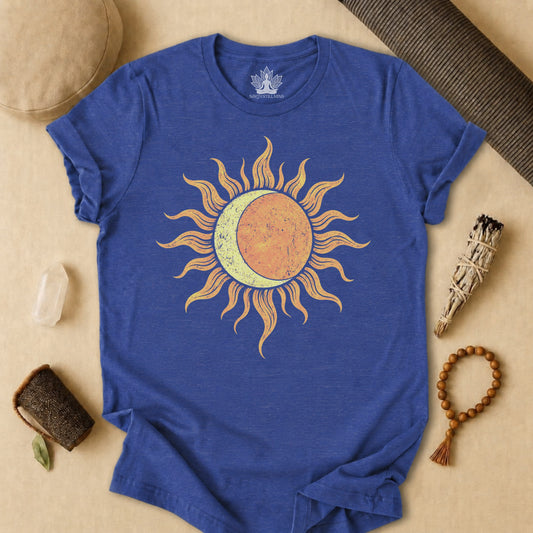 Celestial Balance Sun & Moon Boho Tee