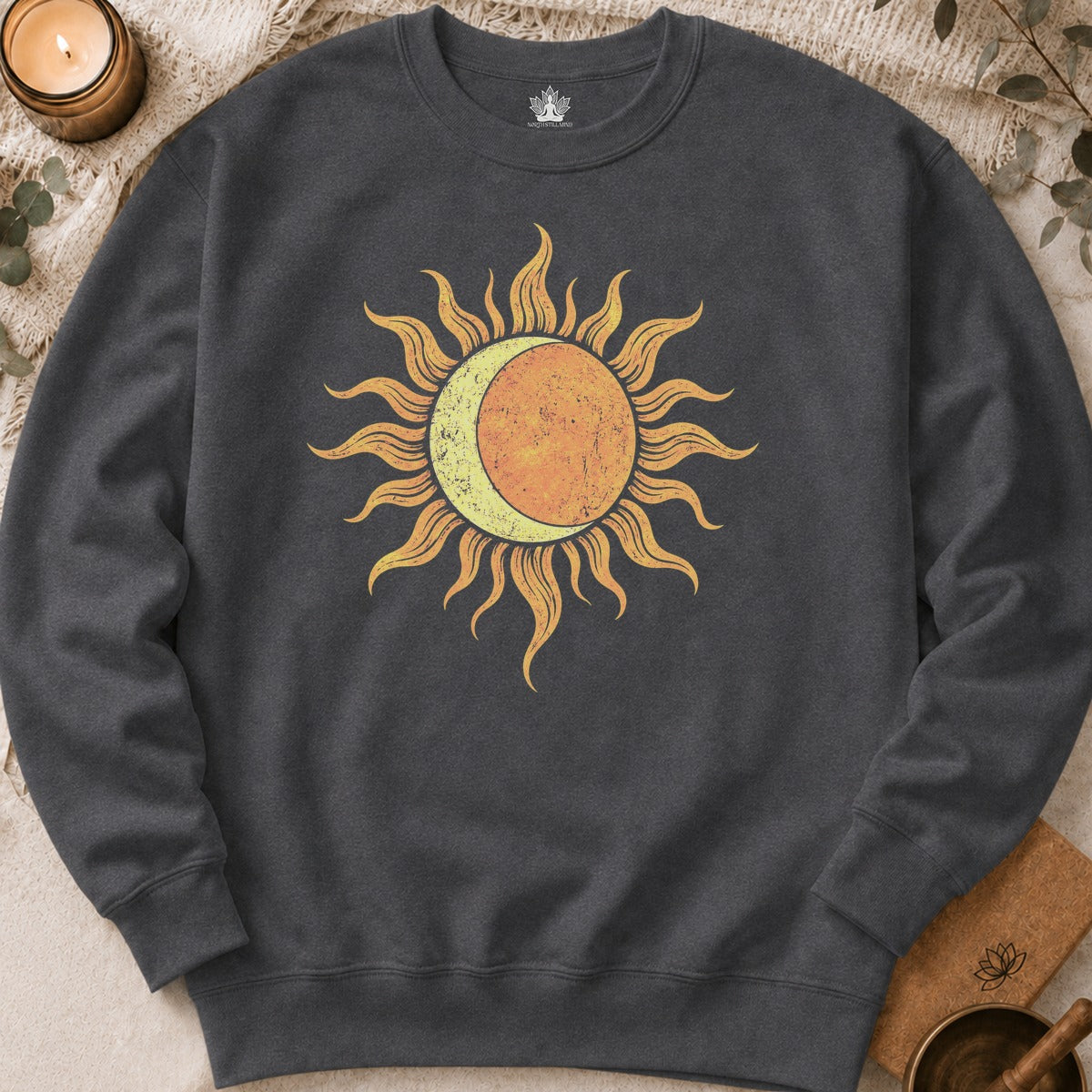 Celestial Balance Sun & Moon Boho Sweatshirt