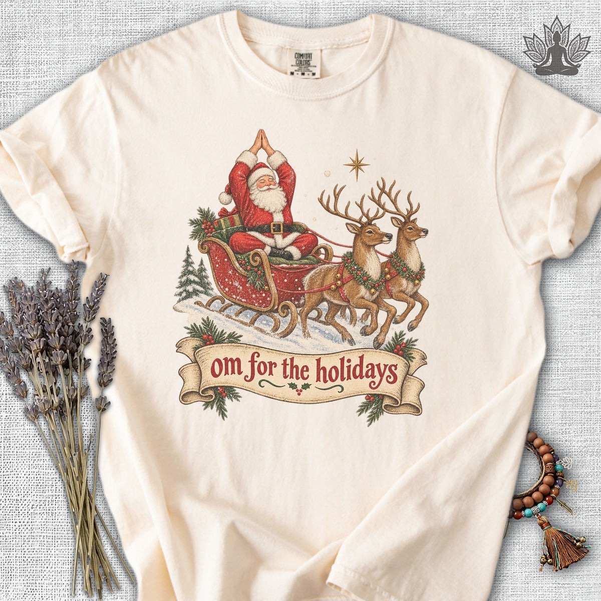Om For The Holidays Santa Comfort Colors Tee