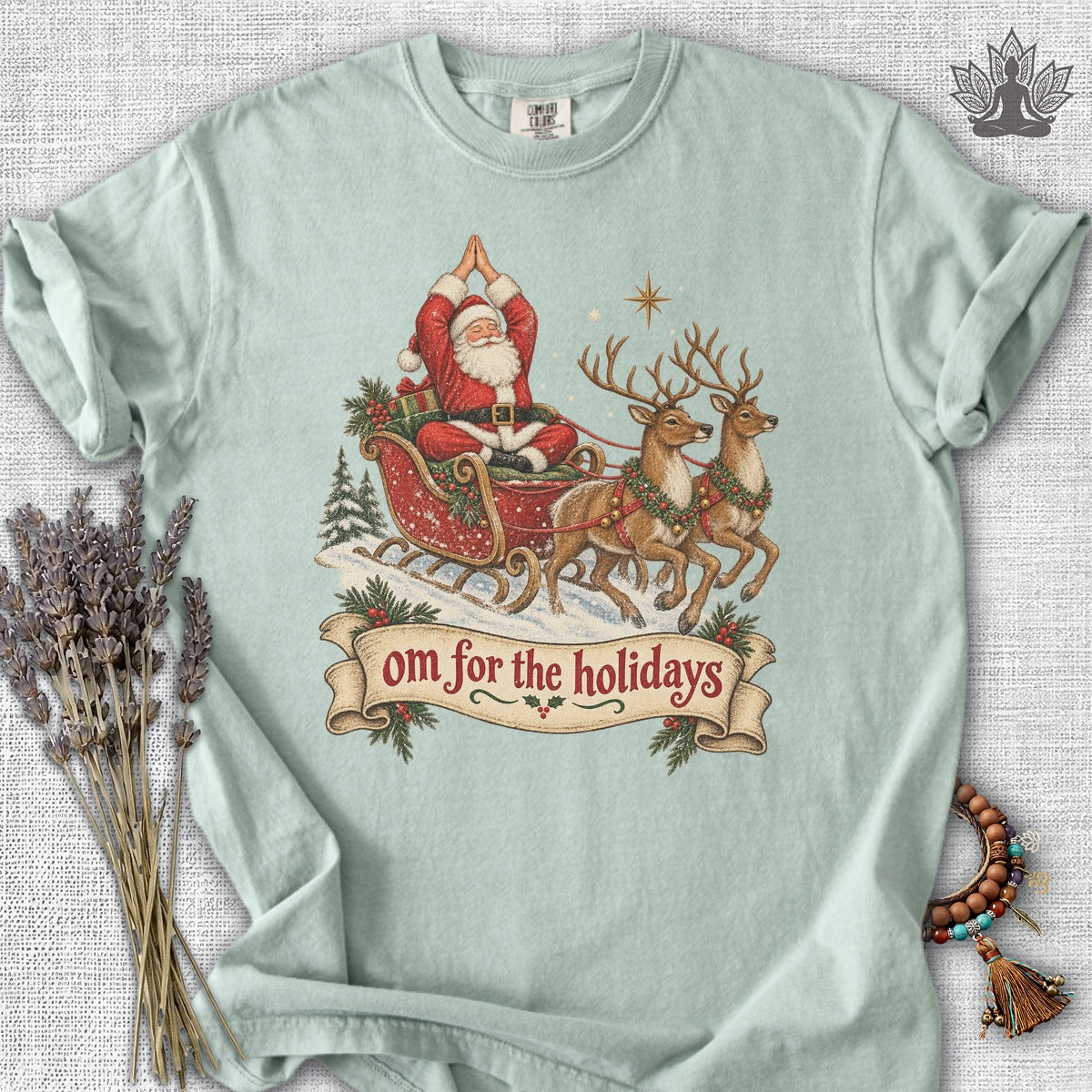 Om For The Holidays Santa Comfort Colors Tee