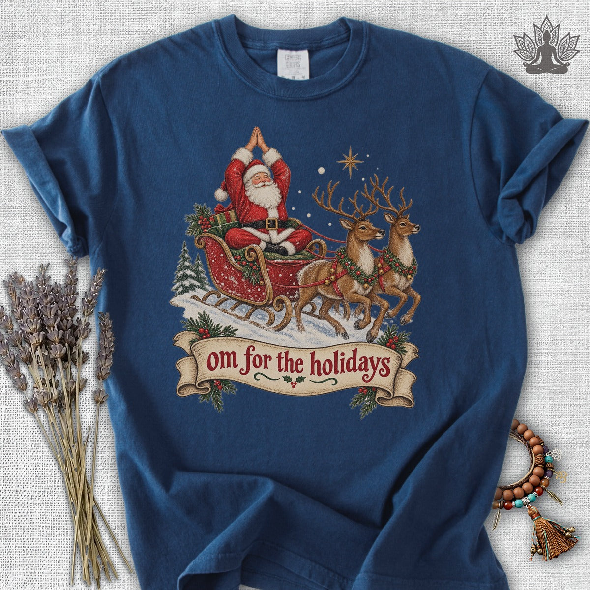 Om For The Holidays Santa Comfort Colors Tee