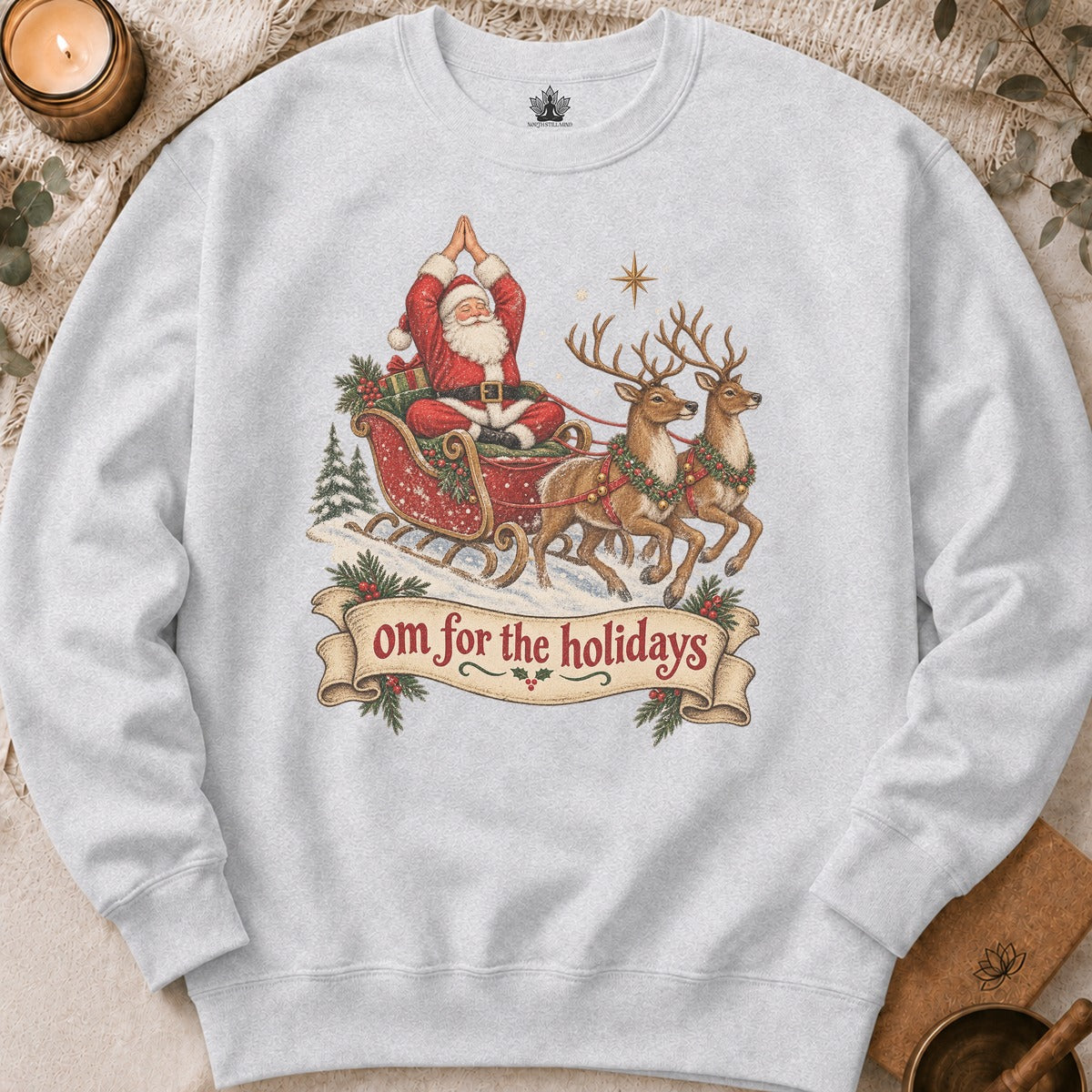 Om For The Holidays Santa Sweatshirt