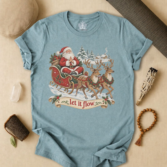 Vintage Santa & Reindeers Yoga Tee