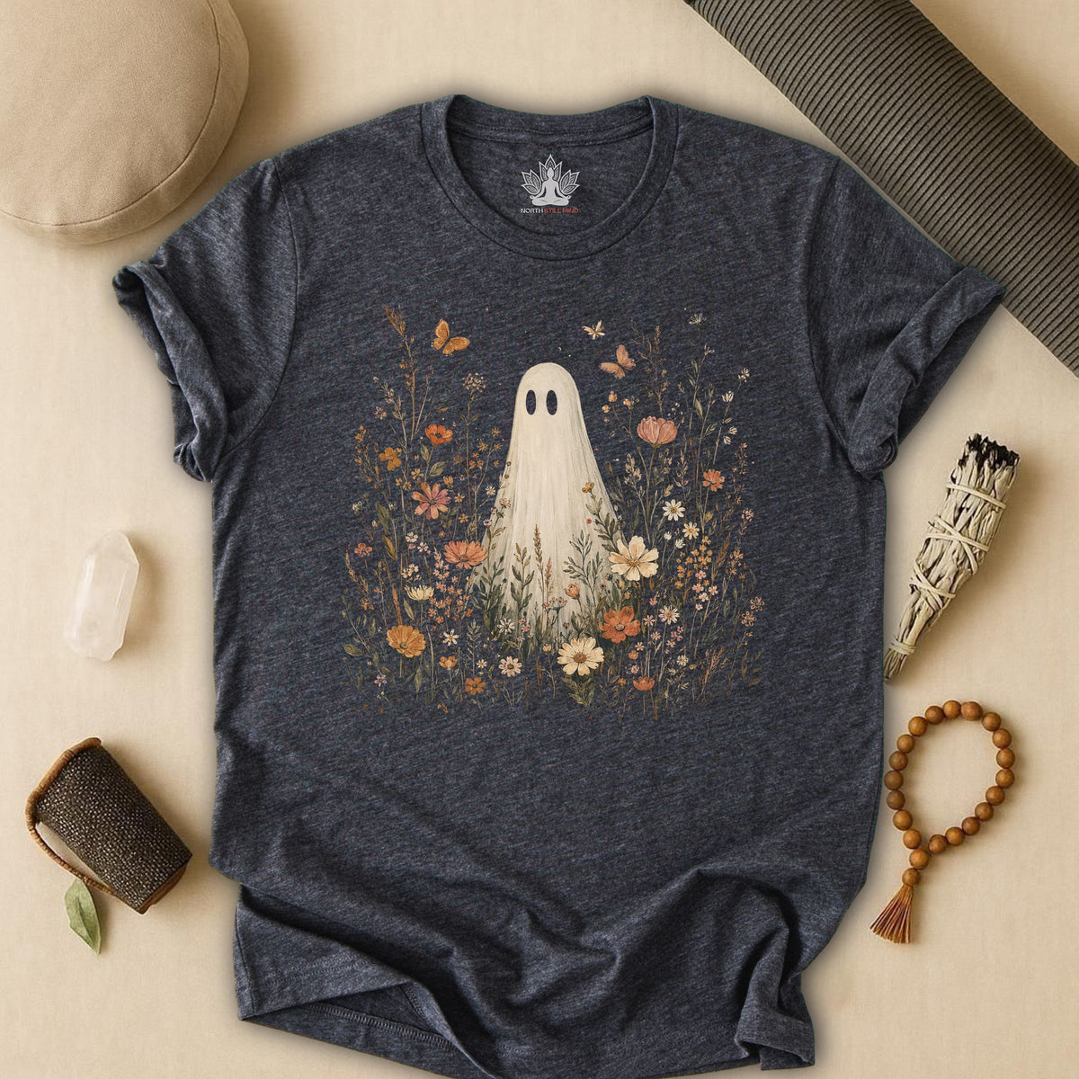 Wildflower Boho Ghost Halloween Tee