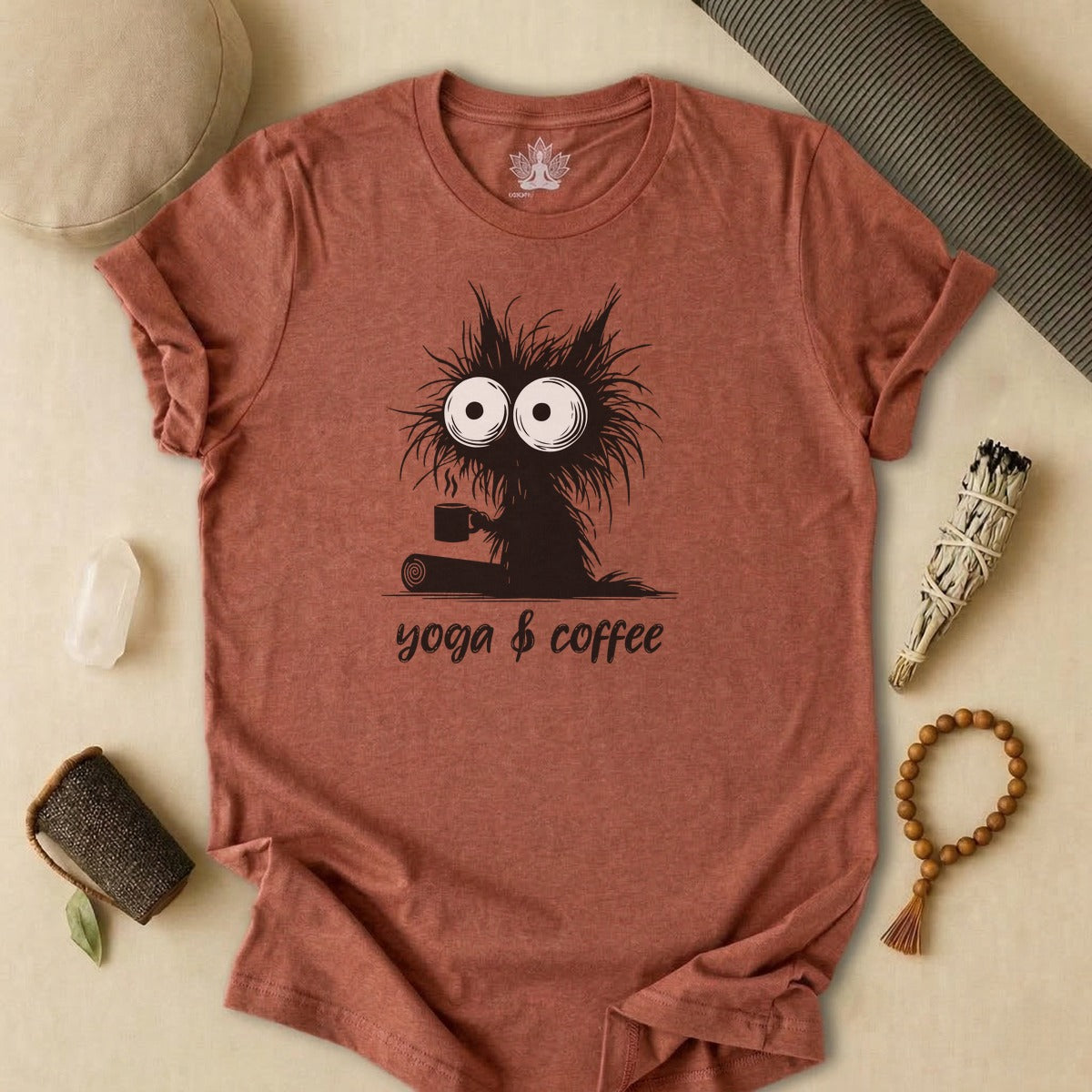 Yoga & Coffee Black Cat Tee