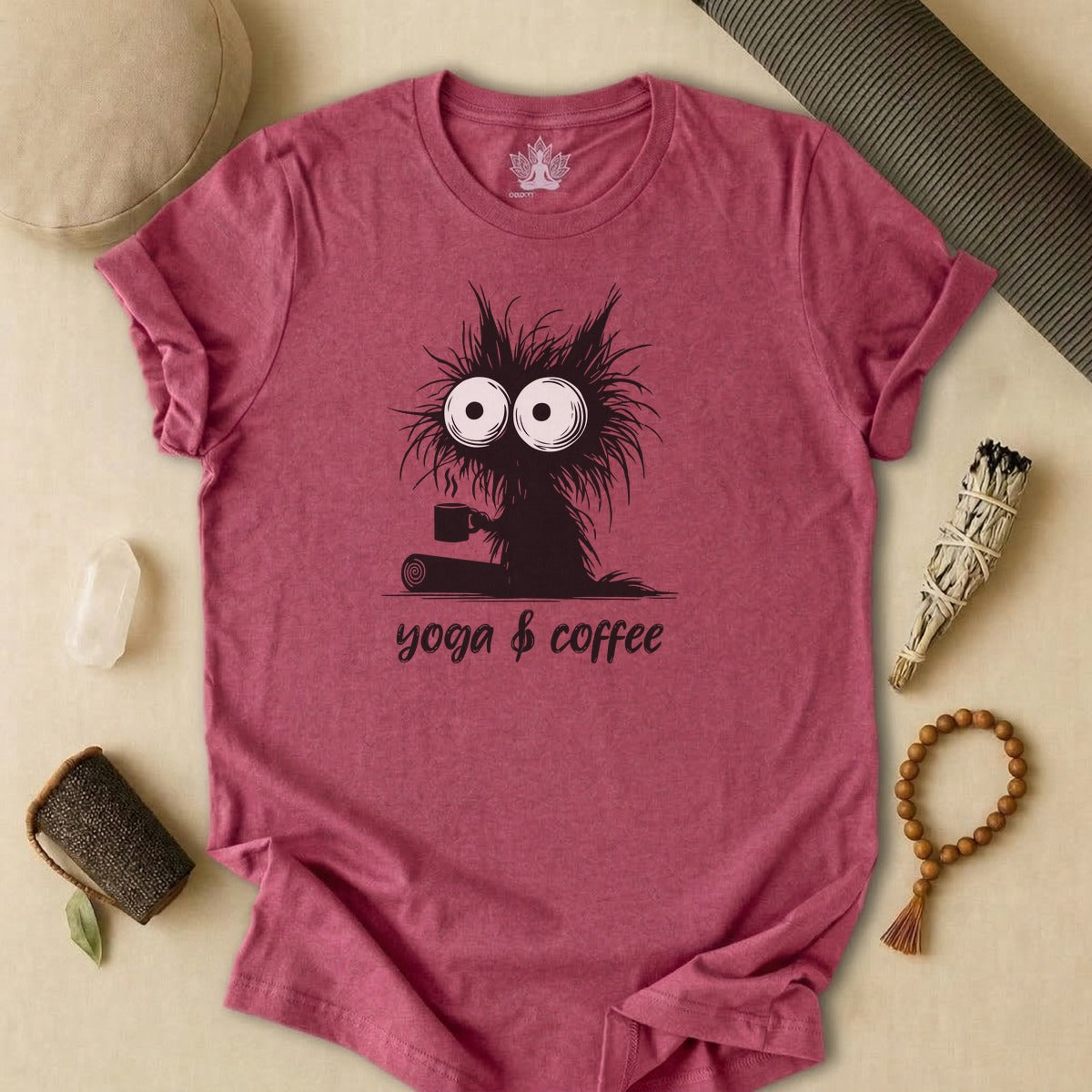 Yoga & Coffee Black Cat Tee