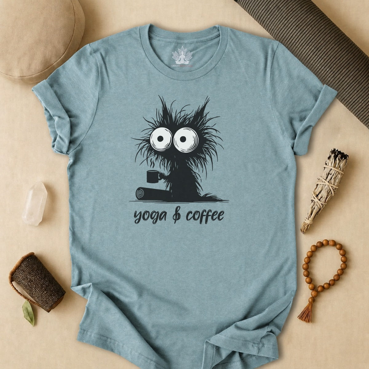 Yoga & Coffee Black Cat Tee
