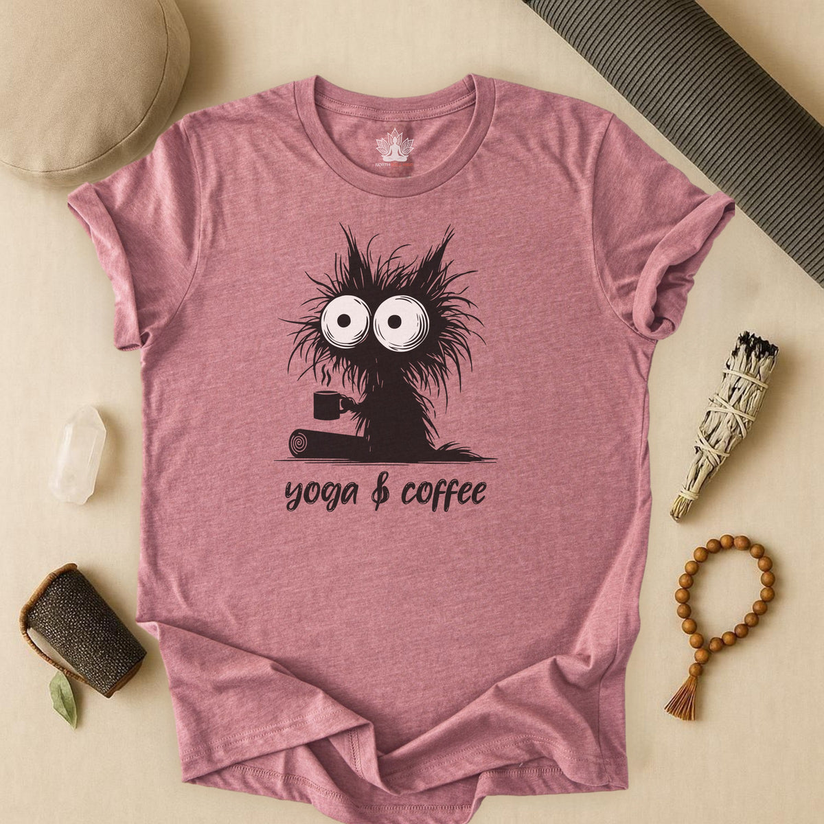Yoga & Coffee Black Cat Tee