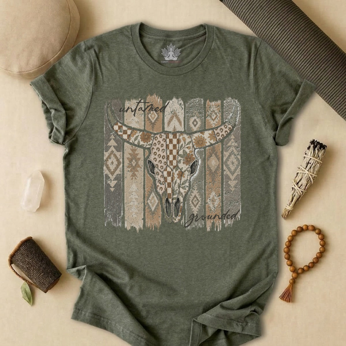 Untamed & Grounded Cow Skull Tee