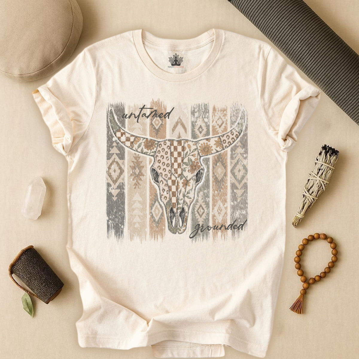 Untamed & Grounded Cow Skull Tee