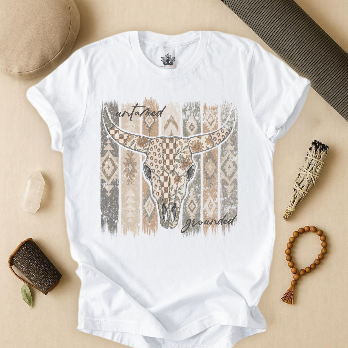Untamed & Grounded Cow Skull Tee