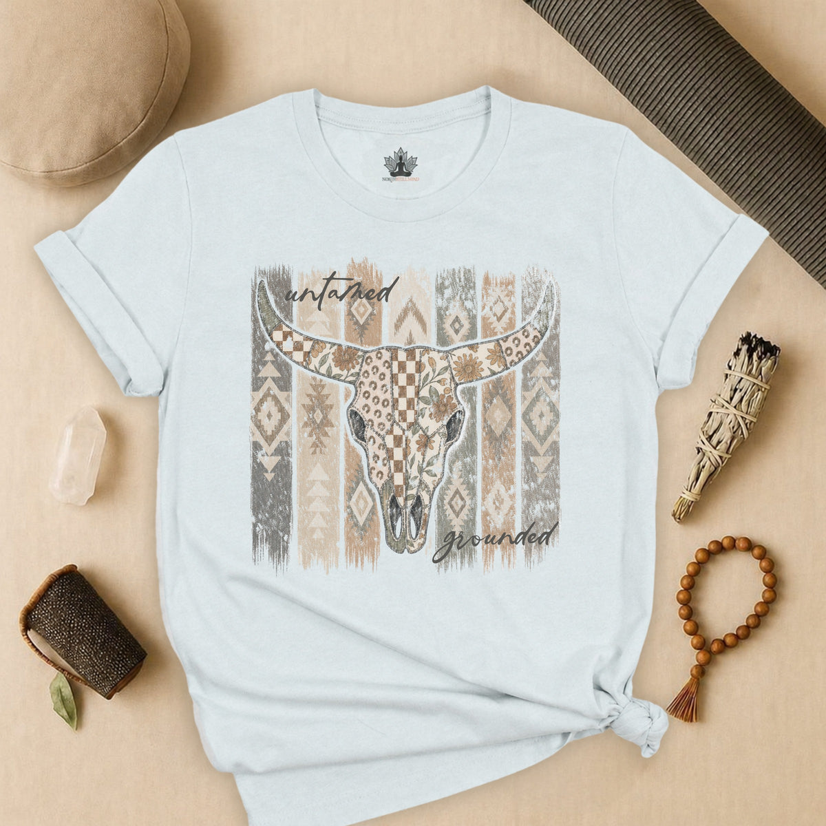 Untamed & Grounded Cow Skull Tee