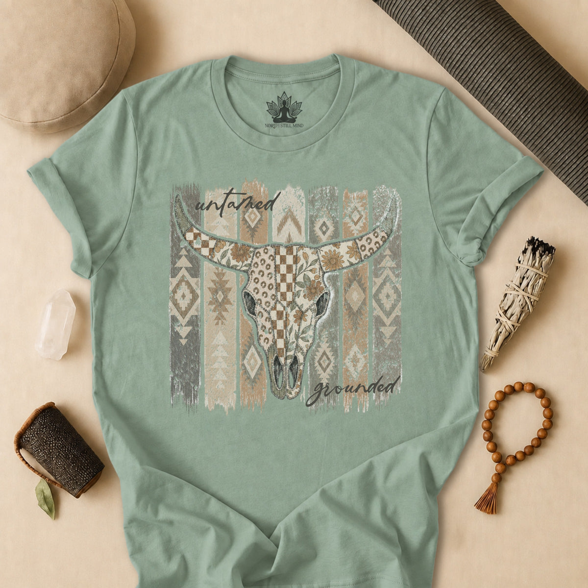 Untamed & Grounded Cow Skull Tee