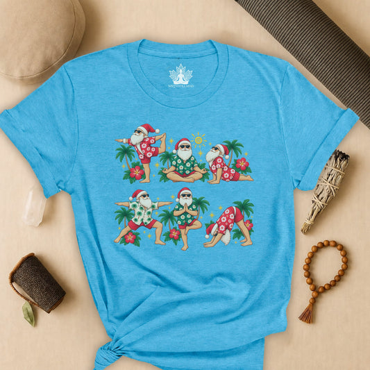 Santa’s Tropical Flow Yoga Christmas Tee