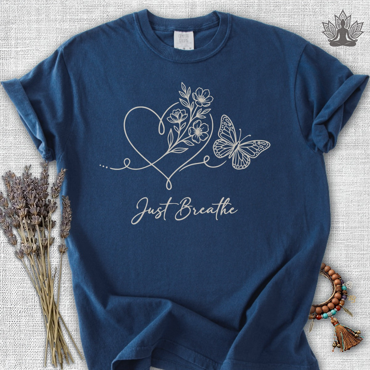 Just Breathe Heart & Butterfly Comfort Colors® Tee