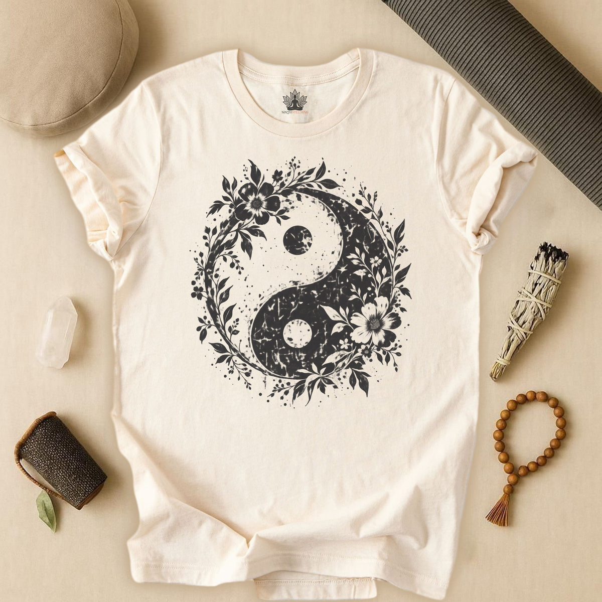 Boho Botanical Yin Yang Tee