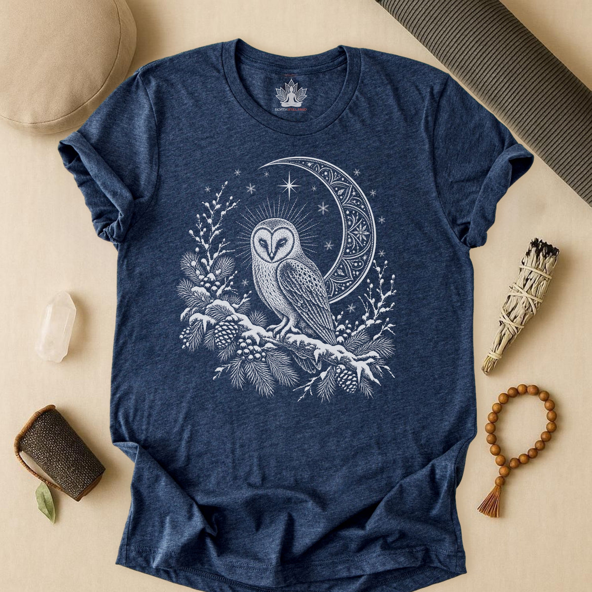 Winter Owl Mandala Moonlight Tee