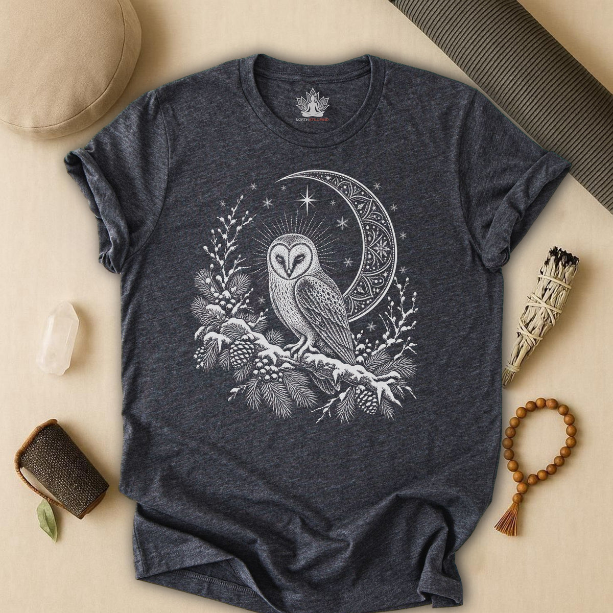 Winter Owl Mandala Moonlight Tee