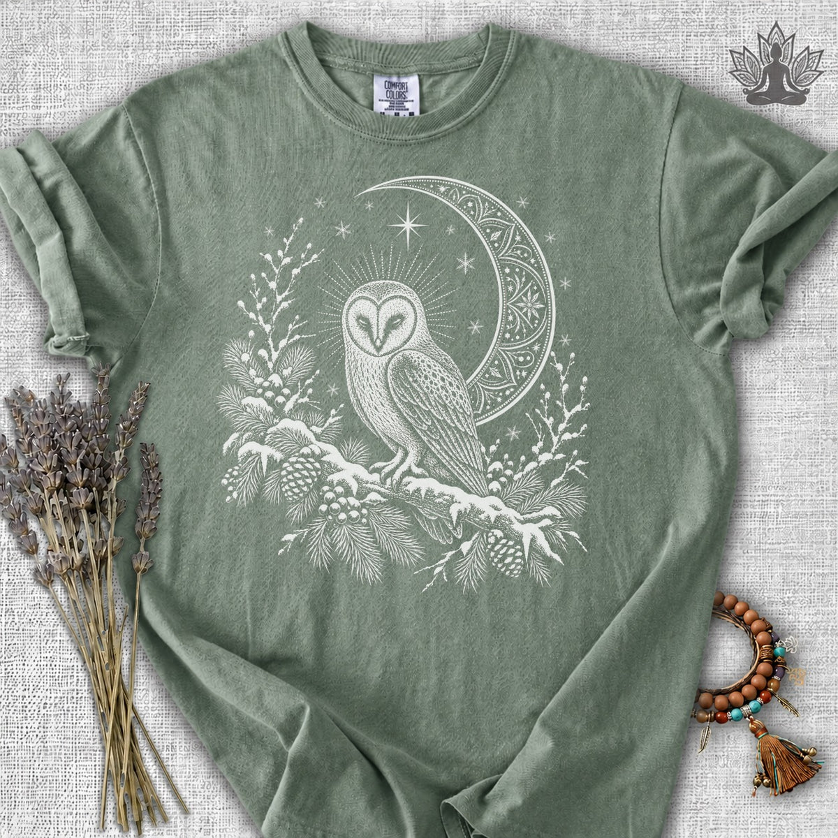 Winter Owl Mandala Moonlight Comfort Colors® Tee
