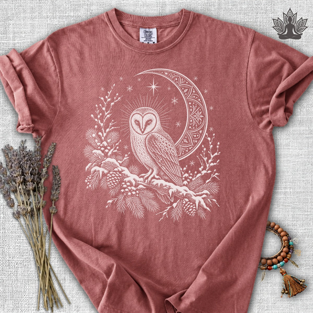 Winter Owl Mandala Moonlight Comfort Colors® Tee