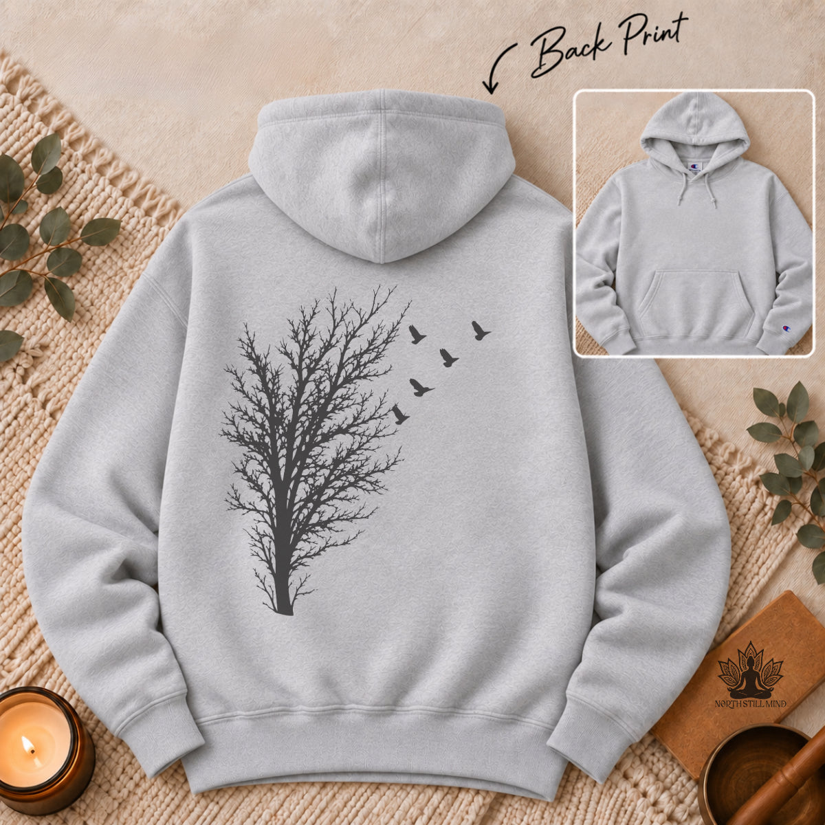 Where The Crows Take Flight - Back Print Only Champion® Hoodie