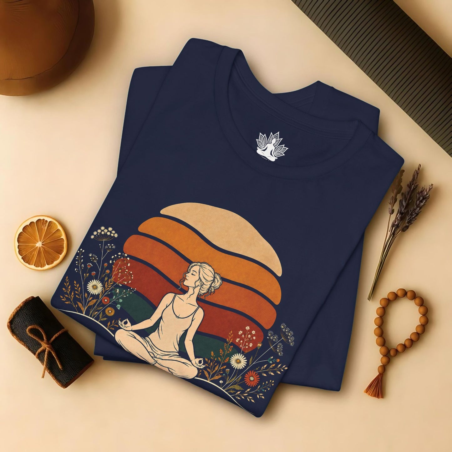 Retro Sunset Meditation Tee