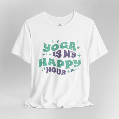 Yoga Is My Happy Hour – Retro Groovy Men Tee