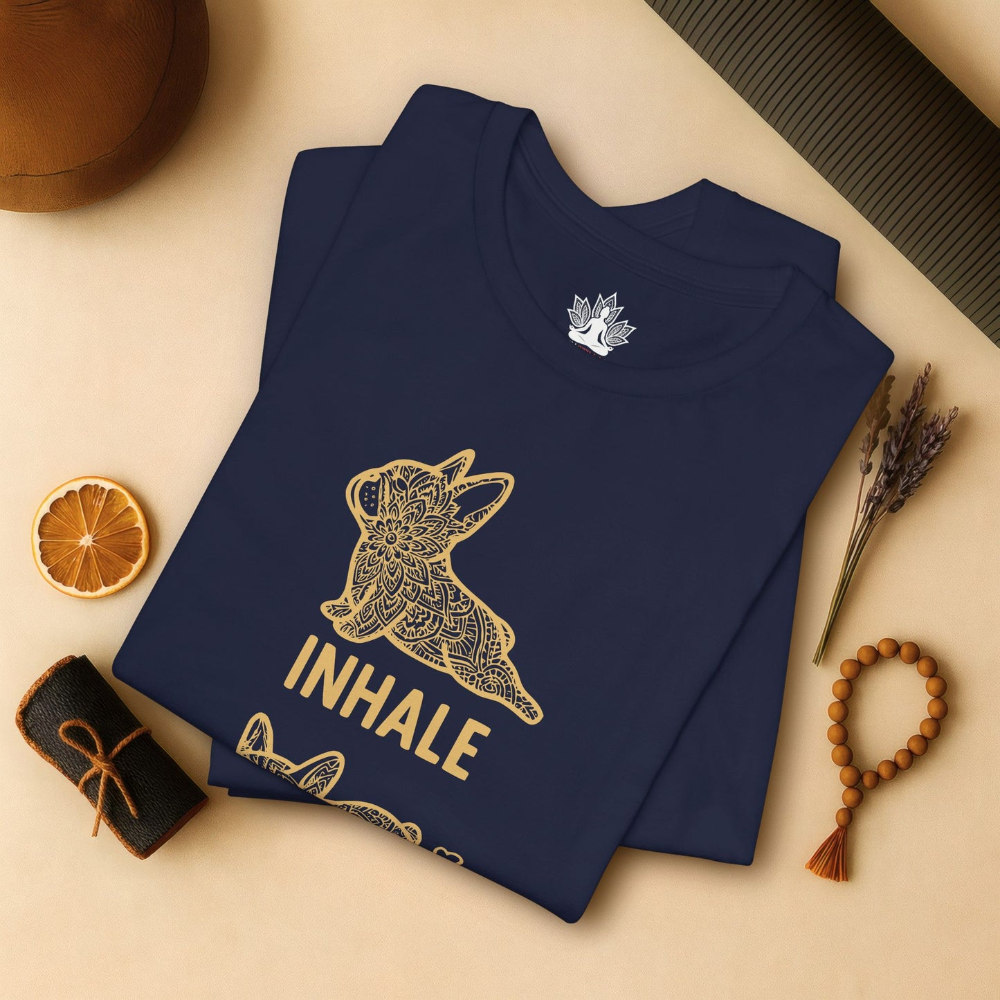 Frenchie Inhale Exhale – Funny Mandala Dog Tee