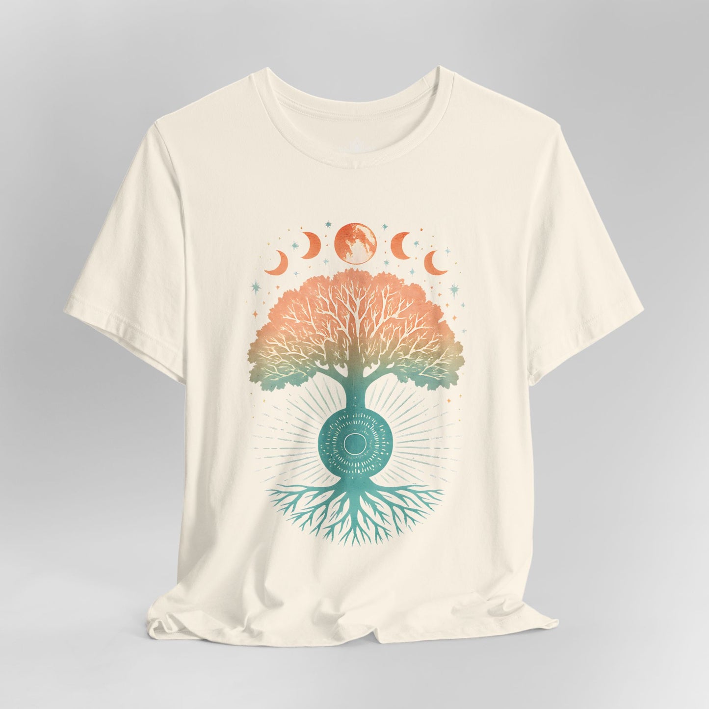 Mystic Roots Rising - Pastel Lunar Mandala Tee