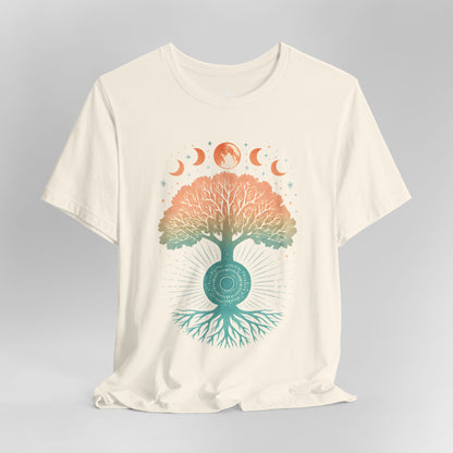 Mystic Roots Rising - Pastel Lunar Mandala Tee