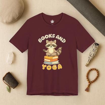 Books and Yoga – Cozy Raccoon Tee