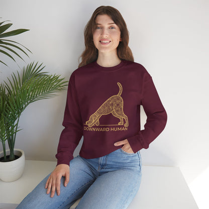 Downward Human Sweatshirt - Mandala Dog