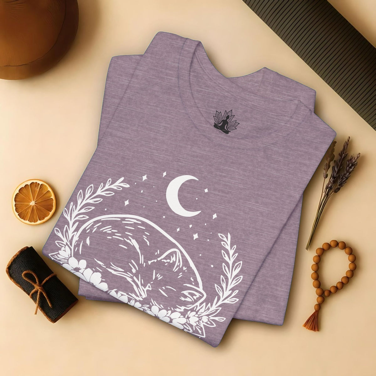Sleeping Cat Under the Moon Tee