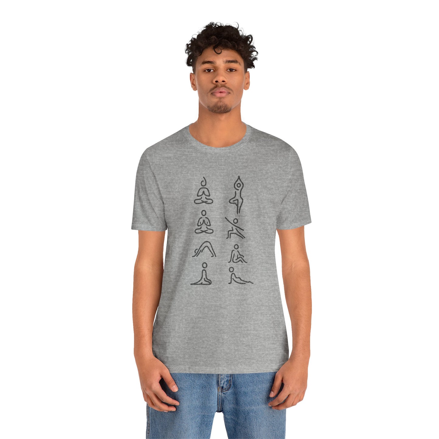 Minimalist Yoga Poses – Mindful Line Art Men Tee