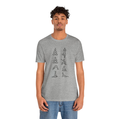 Minimalist Yoga Poses – Mindful Line Art Men Tee