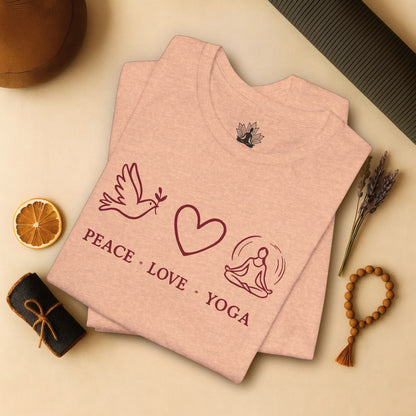 Peace Love Yoga – Boho Minimalist Mindful Tee