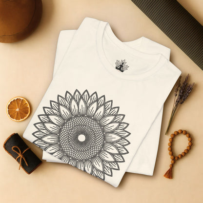Sunflower Mandala – Geometric Mindful Tee