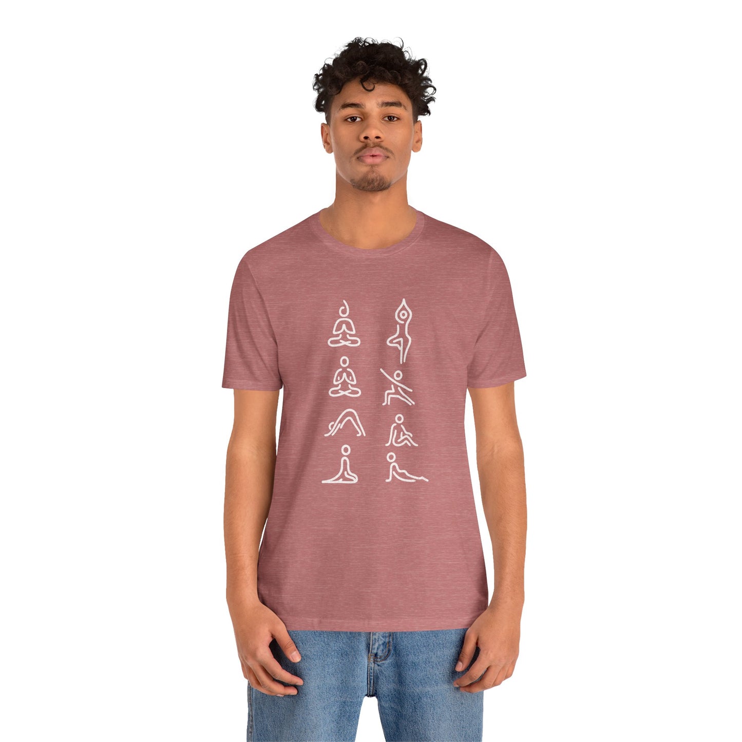 Minimalist Yoga Poses – Mindful Line Art Men Tee