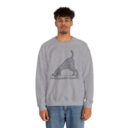 Downward Human Sweatshirt - Mandala Dog