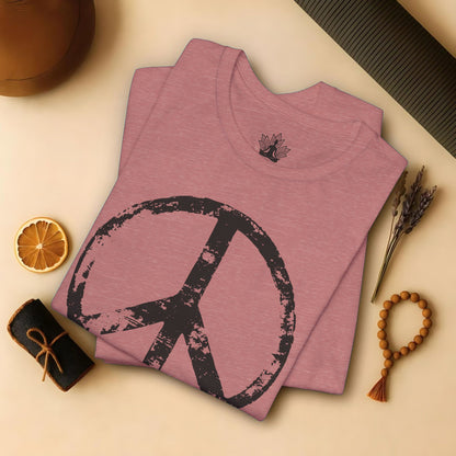 Vintage Peace Symbol Black Print Tee