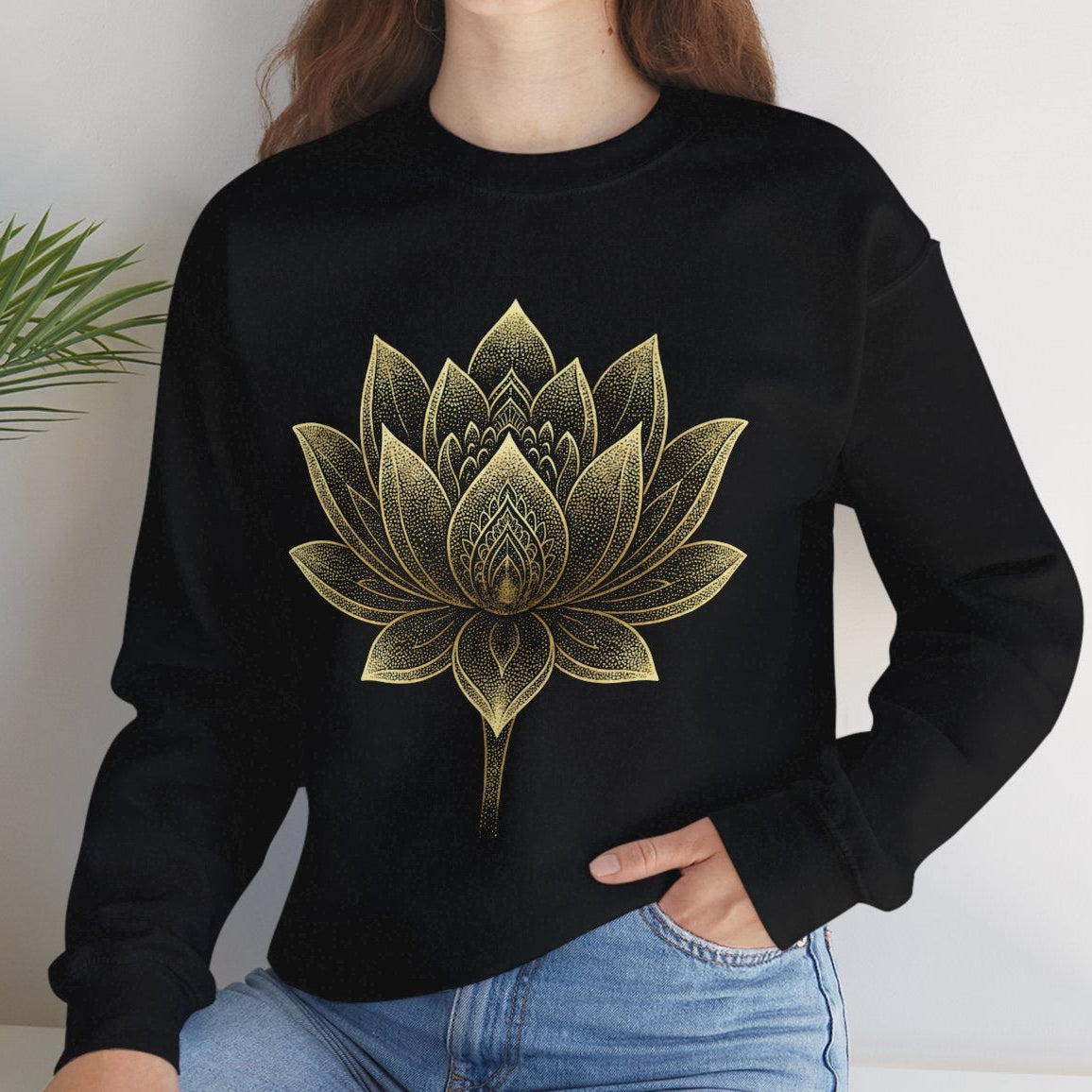 Golden Lotus Flower - Cozy Mindful Sweatshirt