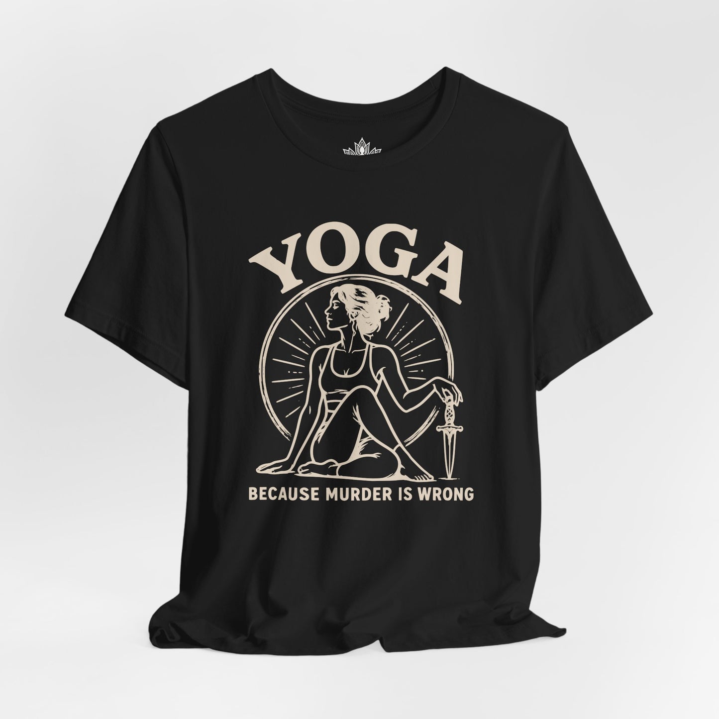Yoga Because Murder Is Wrong Retro Tee