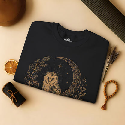 Barn Owl Mandala Moon Sweatshirt