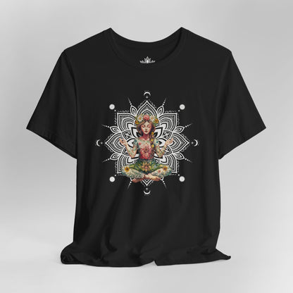 Flower Meditation Boho – Botanical Lotus Pose Tee