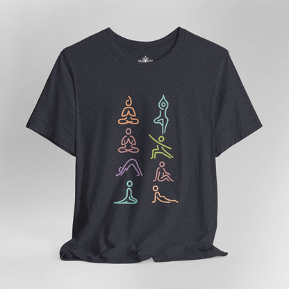 Minimalist Yoga Poses Tee – Mindful Line Art