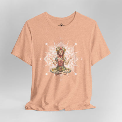 Flower Meditation Boho – Botanical Lotus Pose Tee