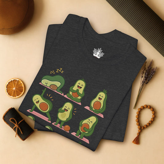 Avocado Yoga Poses - Funny Wellness Tee
